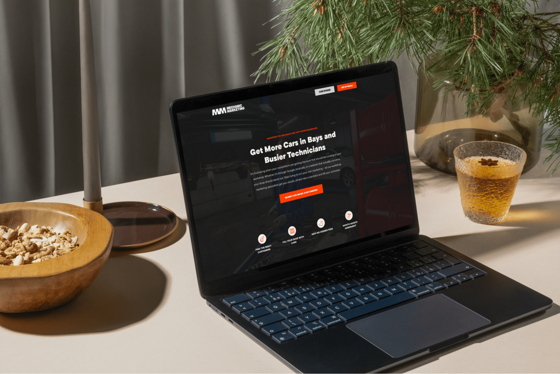 A laptop showing what an Auto Repair Service Page SEO should look like